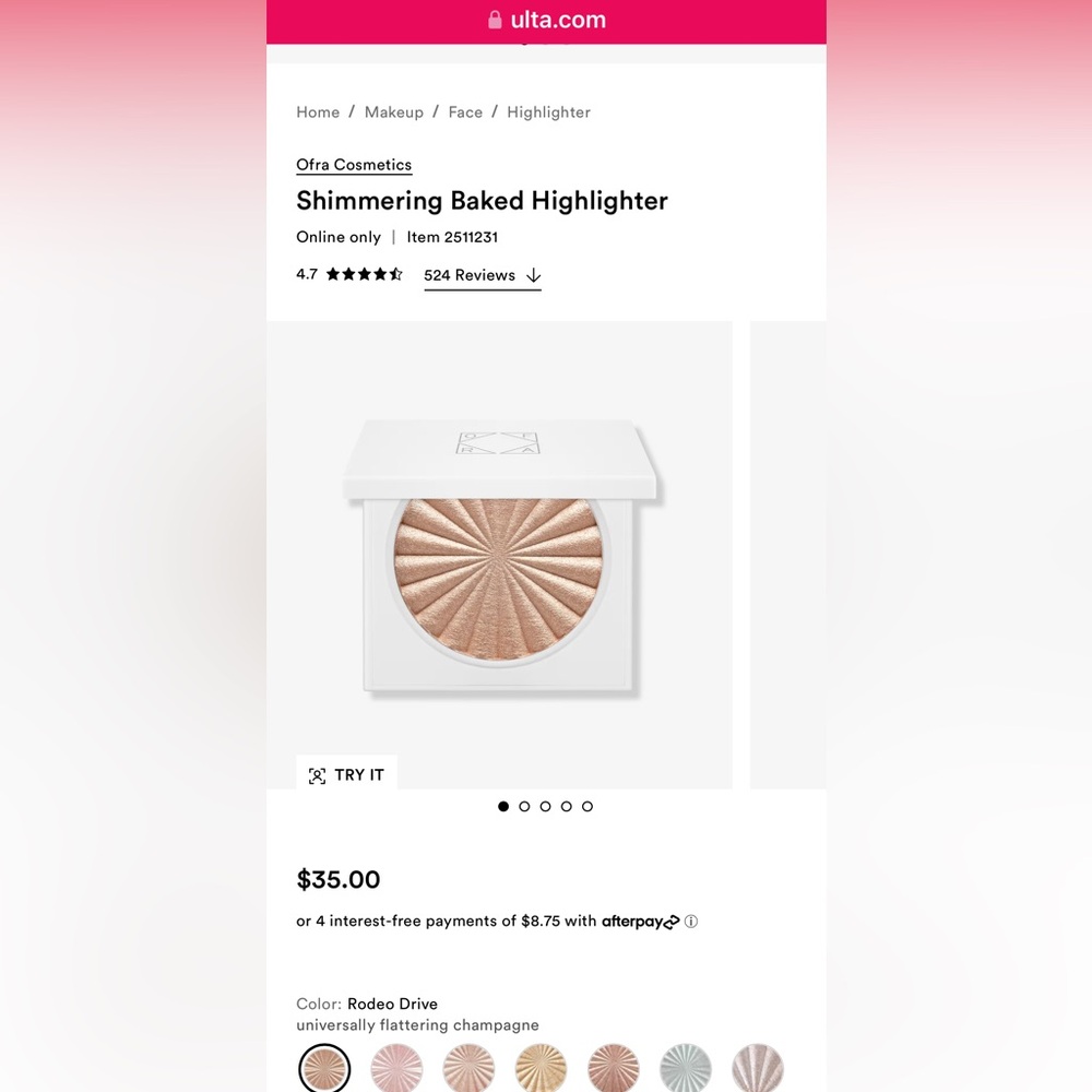 Ofra Cosmetics Shimmering Baked Highlighter in Rodeo Drive, NIB - Picture 3 of 8